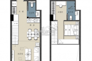 38~62㎡复式公寓户型图